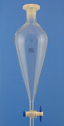 Separating Funnels, Conical Shape, PTFE Key